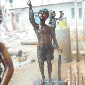 life size playing bronze kids children statue for outdoor garden